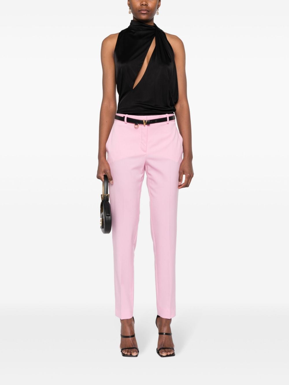 Versace pressed-crease tapered-leg trousers - Roze
