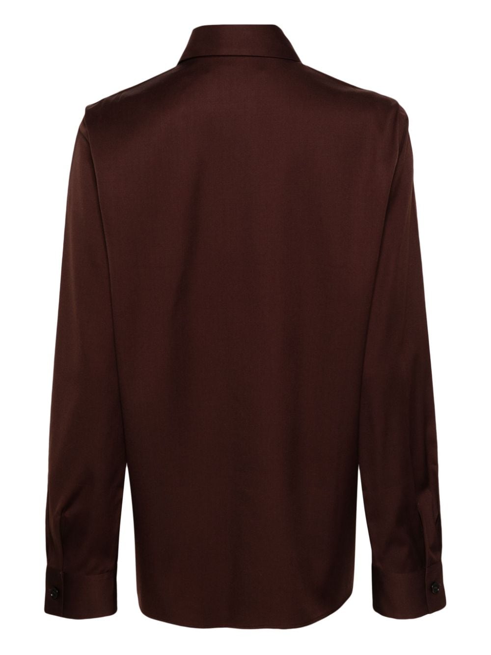 Jil Sander pointed-collar virgin wool shirt - Bruin