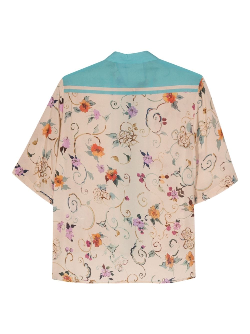 Semicouture floral-print crepe shirt - Beige