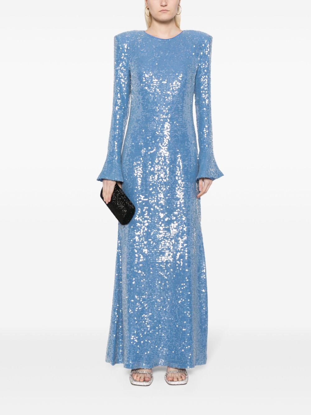 LAPOINTE Maxi-jurk verfraaid met pailletten - Blauw
