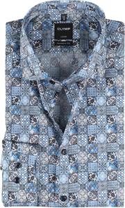 Olymp Overhemd Luxor MF Blauw Print