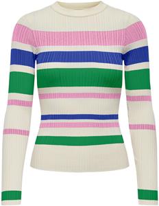 Only Onlsandri ls stripe o-neck knt birch/b. pink/d. bl