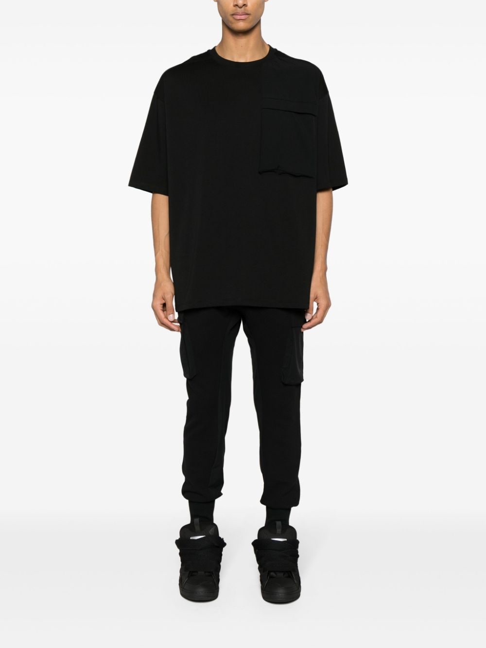 Thom Krom Katoenen T-shirt met zakdetail - Zwart