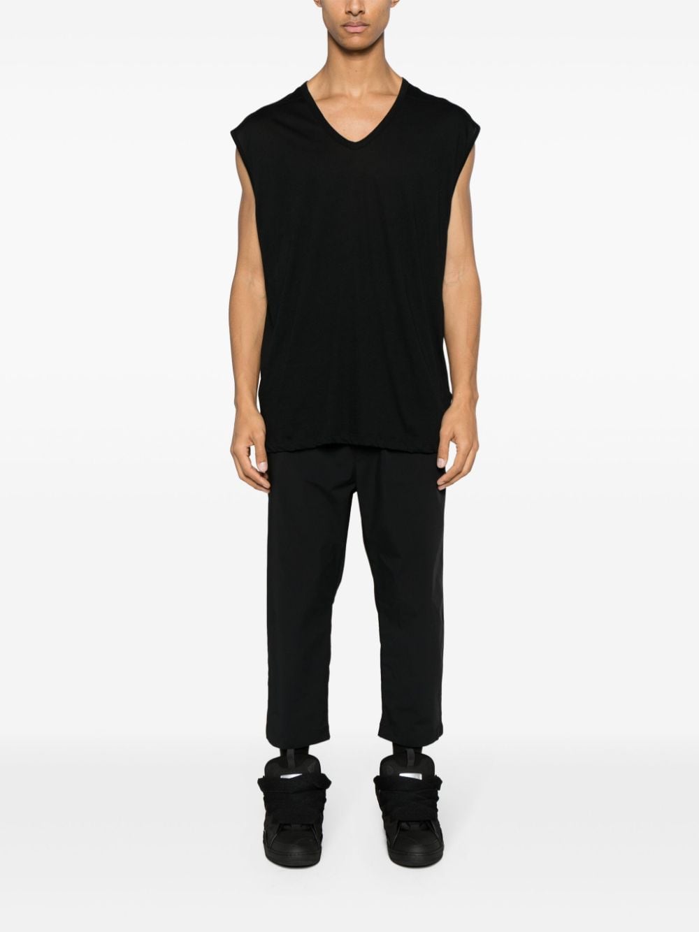 Thom Krom Semi-doorzichtig mouwloos T-shirt - Zwart