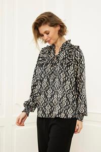 IN FRONT CHLOE BLOUSE 16043 999 (Black 999)