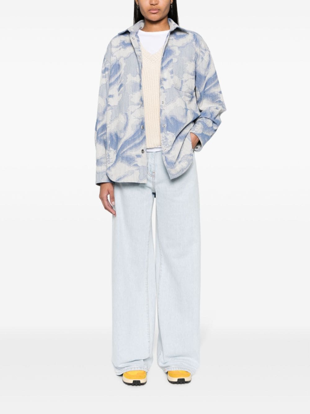 MSGM Blouse met abstract patroon - Blauw