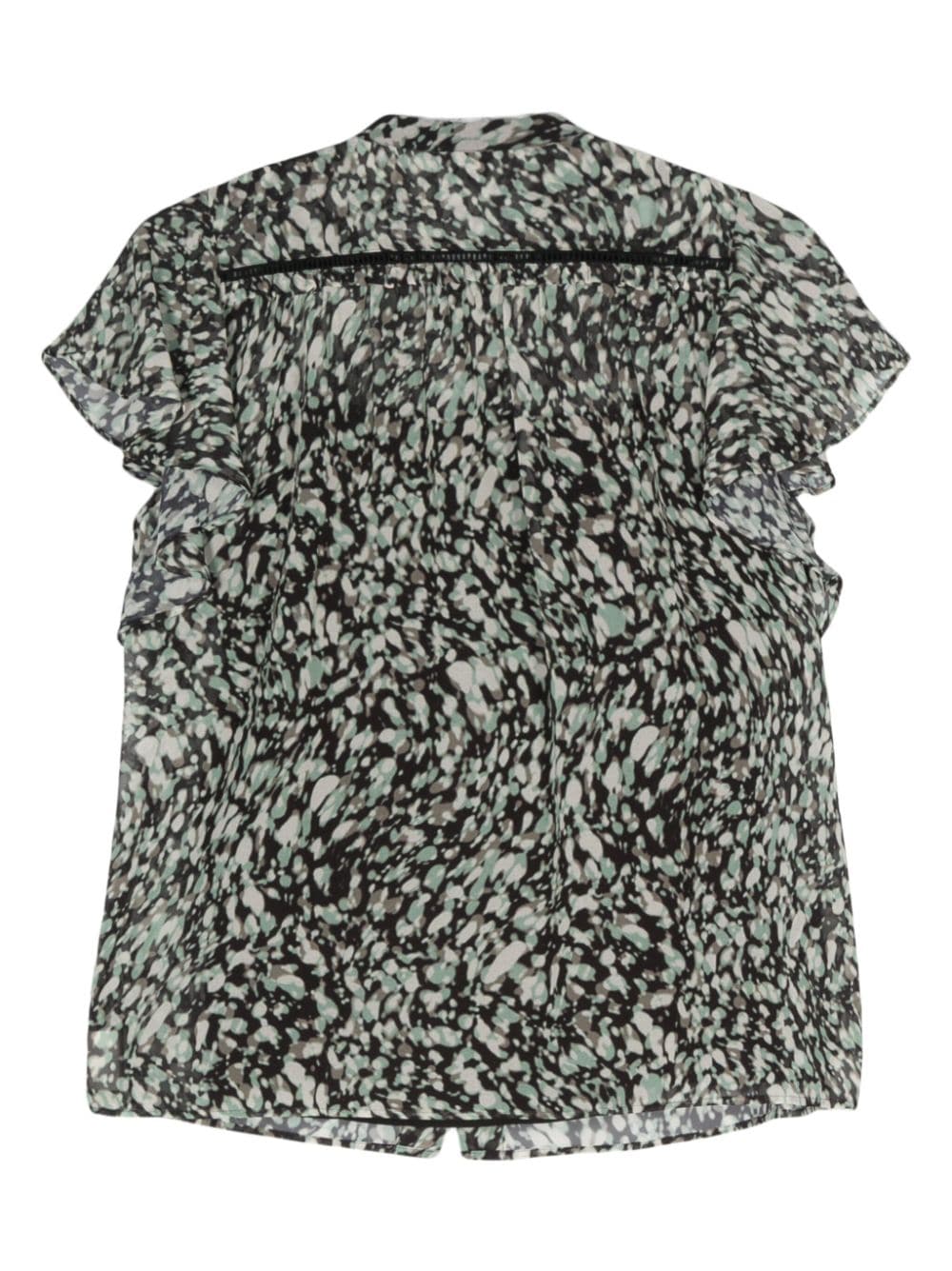 BOSS graphic-print ruched-detail shirt - Groen