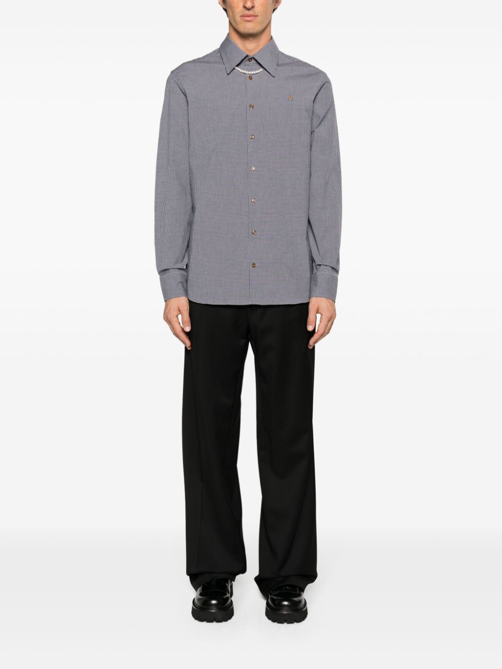 Vivienne Westwood gingham-check buttoned shirt - Zwart