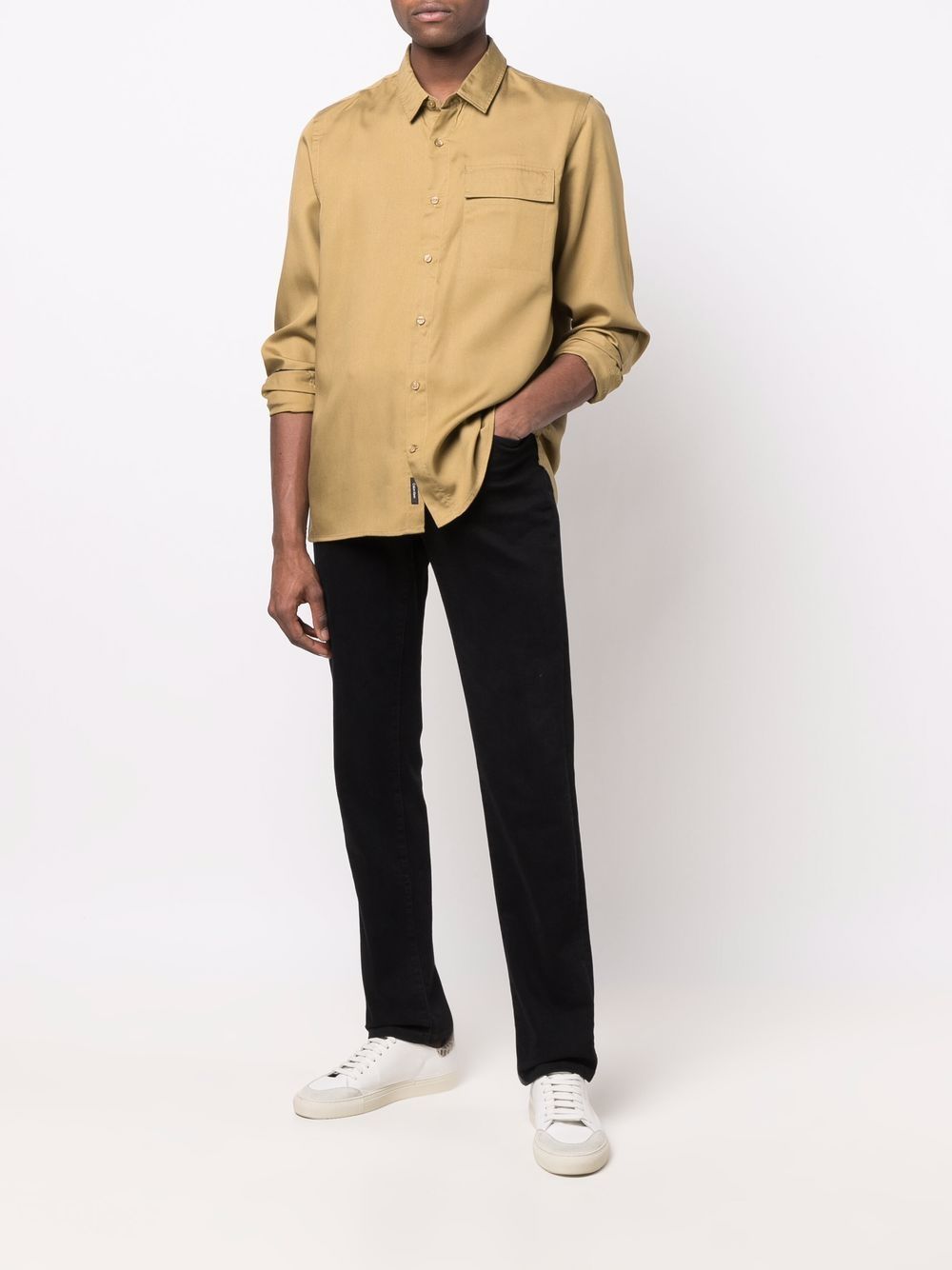 Calvin Klein Overhemd met borstzak - Bruin