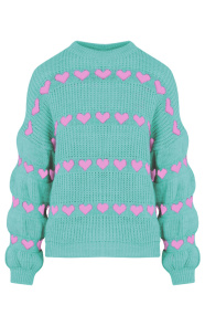 The Musthaves Hartjes Trui Mint Roze