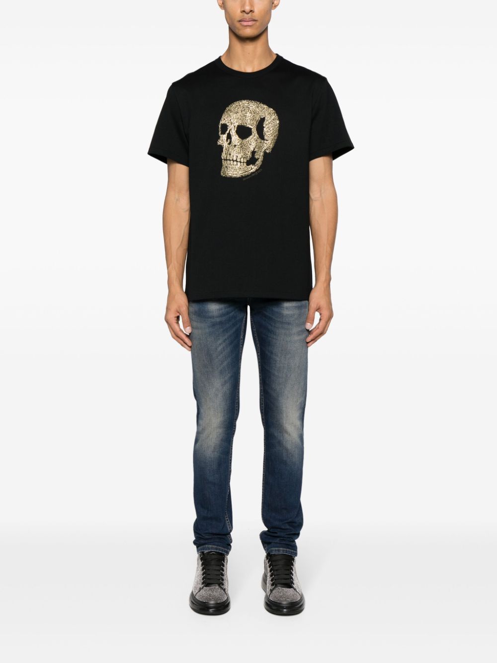 Alexander McQueen Katoenen T-shirt met doodskopprint - Zwart