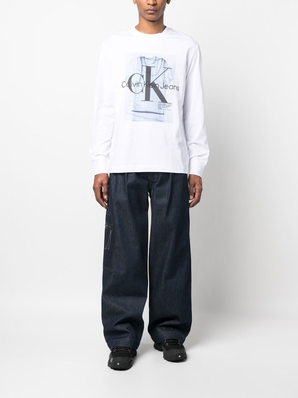 Calvin Klein Jeans Top met lange mouwen - Wit
