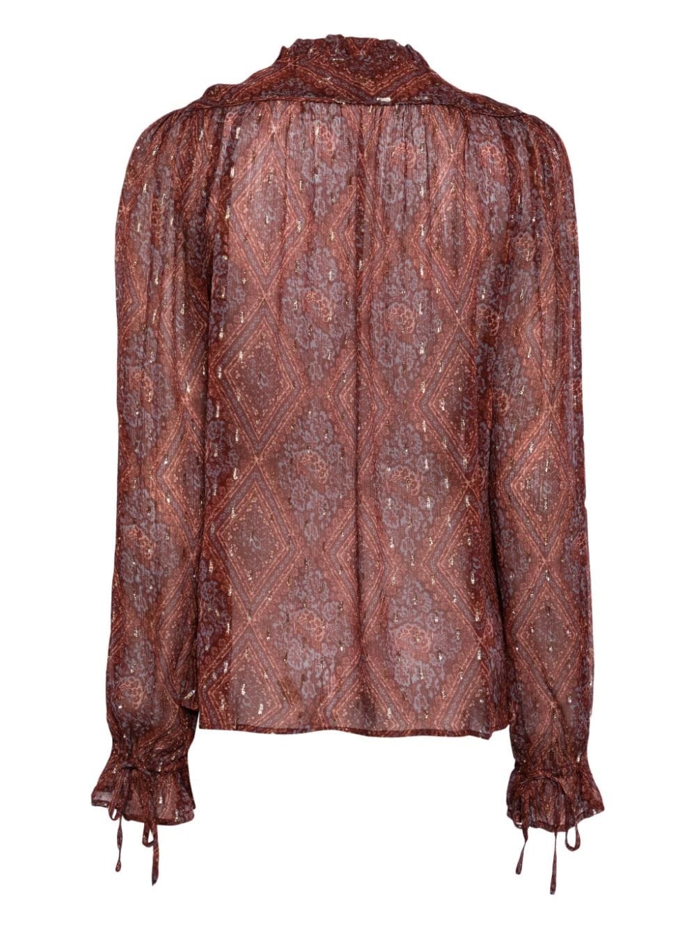 PAIGE paisley-print semi-sheer blouse - Rood