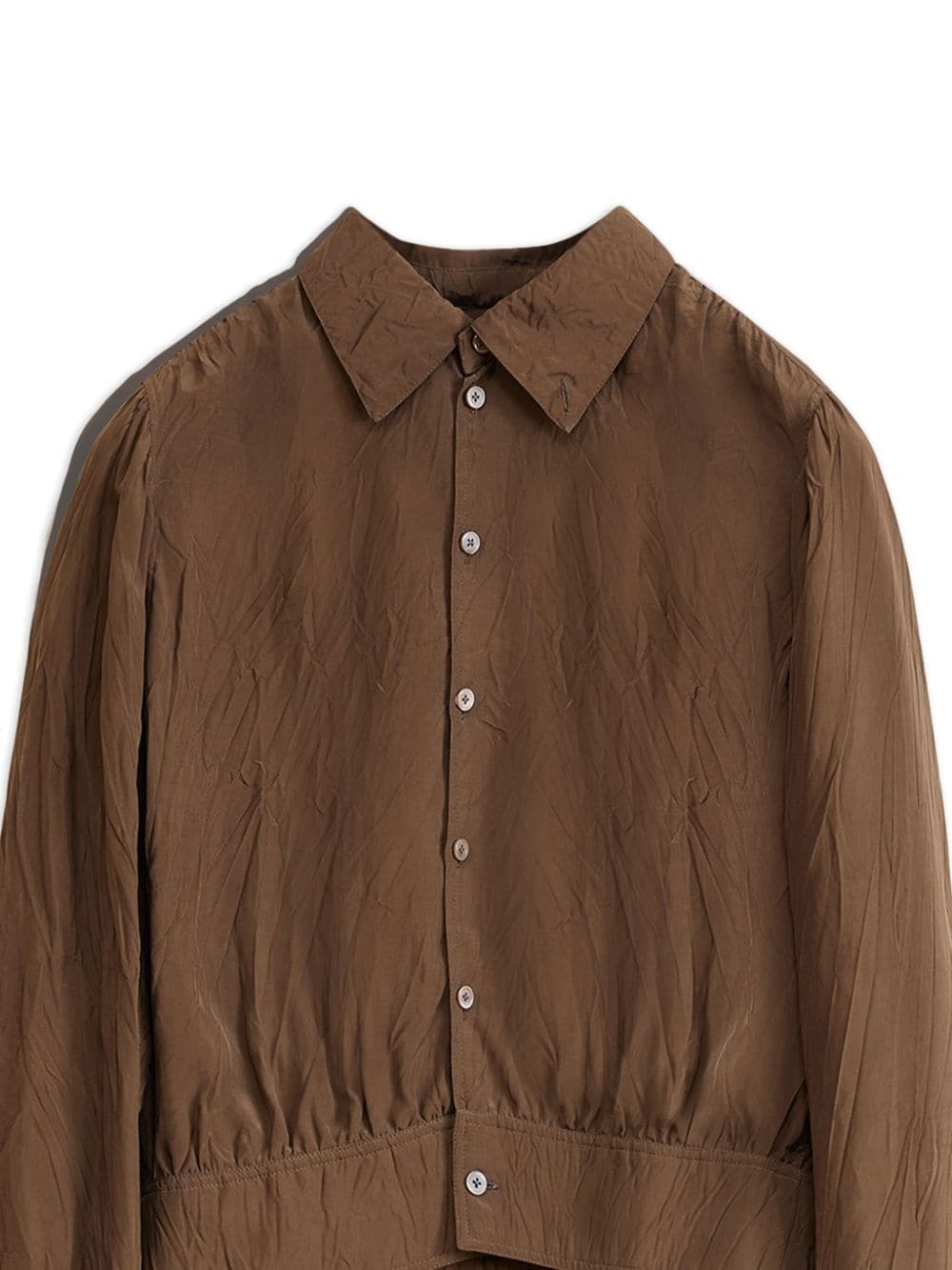 LEMAIRE crease-effect gathered blouse - Bruin