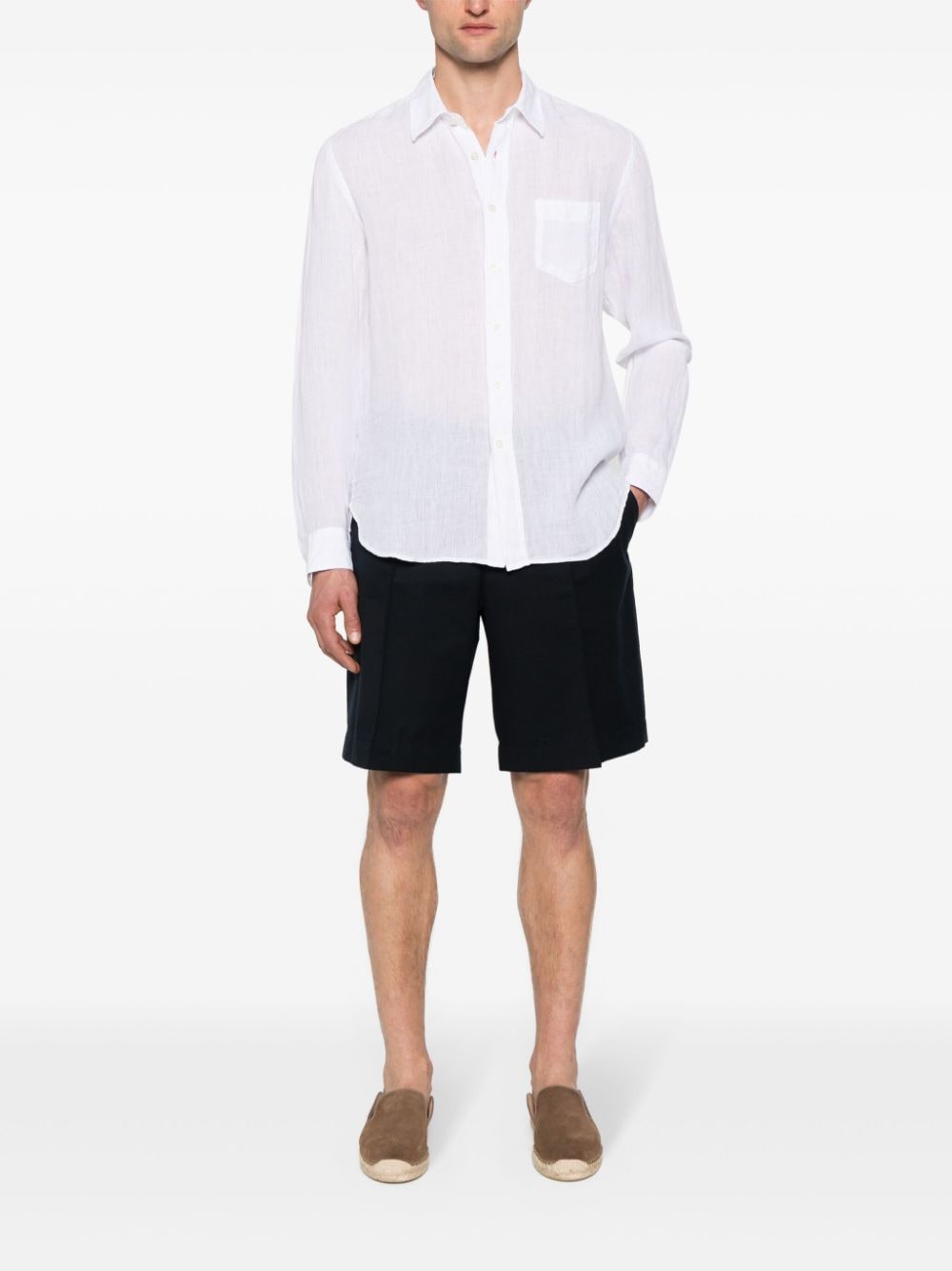 120% Lino linen buttoned shirt - Wit