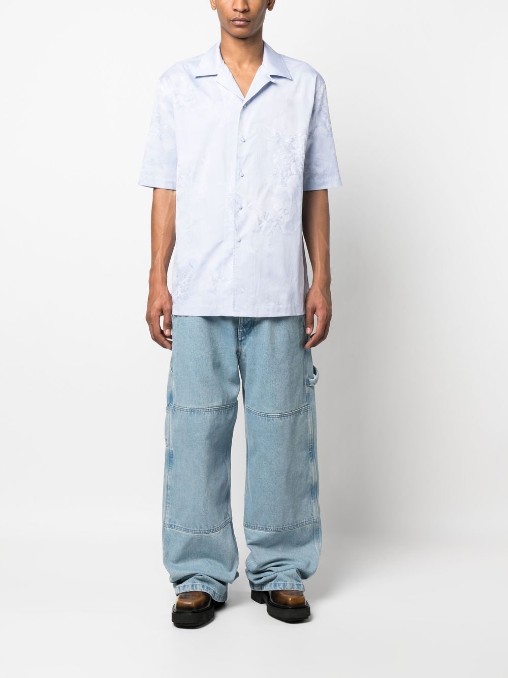 Off-White Overhemd met korte mouwen - Blauw