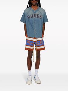 RHUDE Baseball denim shirt - Blauw