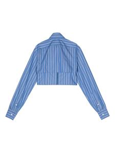 WOERA layered cropped shirt - Blauw