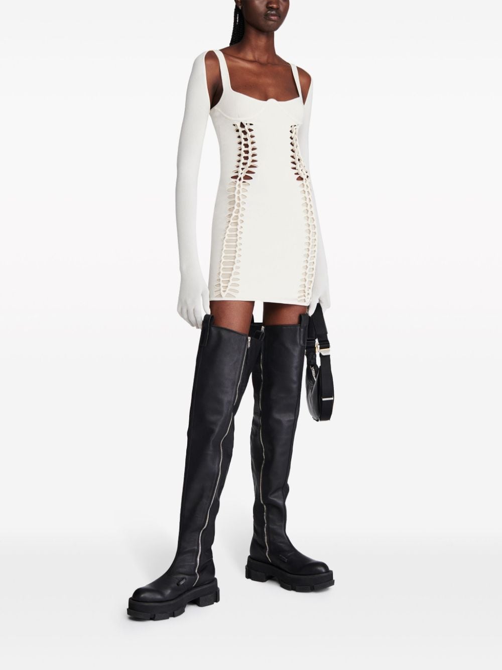 Dion Lee braided knitted minidress - Wit