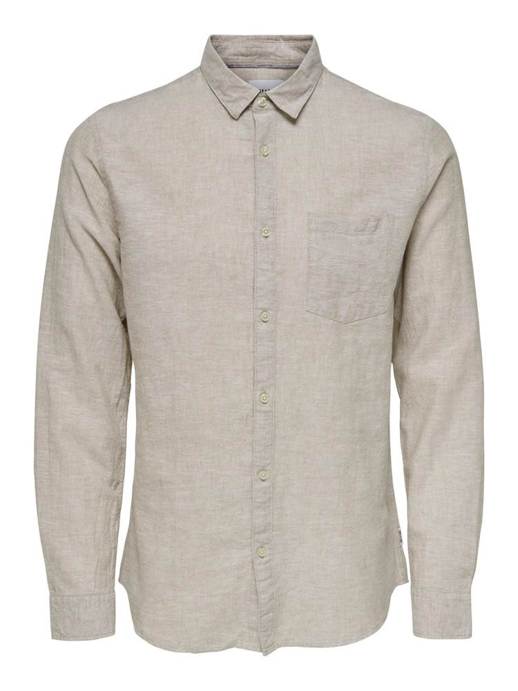 Only&sons Caiden Ls Solid Linen Shirt Noos