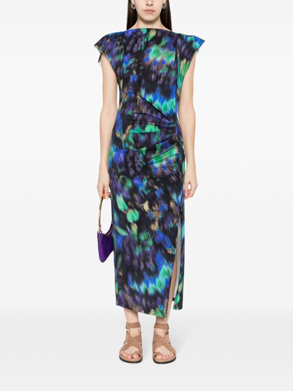 MARANT ÉTOILE Nadela maxi-jurk met abstracte print - Blauw