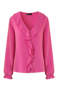 The Musthaves Ruches Detailed Blouse Fuchsia