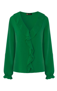 The Musthaves Ruches Detailed Blouse Bright Green