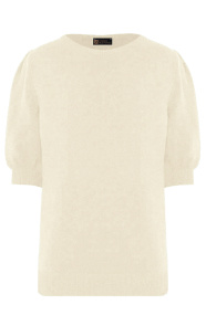 The Musthaves Knitted Top Met Pofmouwen Beige