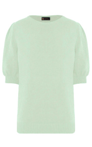 The Musthaves Knitted Top Met Pofmouwen Mint
