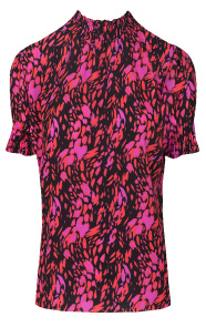 The Musthaves Col Top Print Roze Rood
