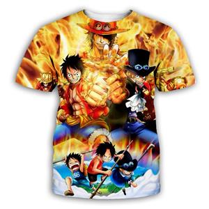 Baibao QIQI Zomer Anime Een Stuk Luffy Mode T-shirt 3D Casual Mannen Vrouwen Cartoon Grappige T-Shirt Tops Tees