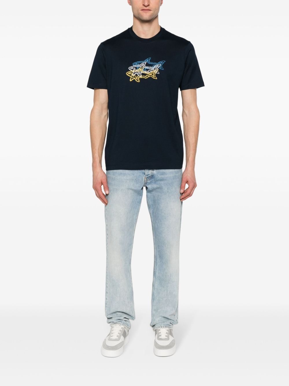 Paul & Shark logo-print T-shirt - Blauw