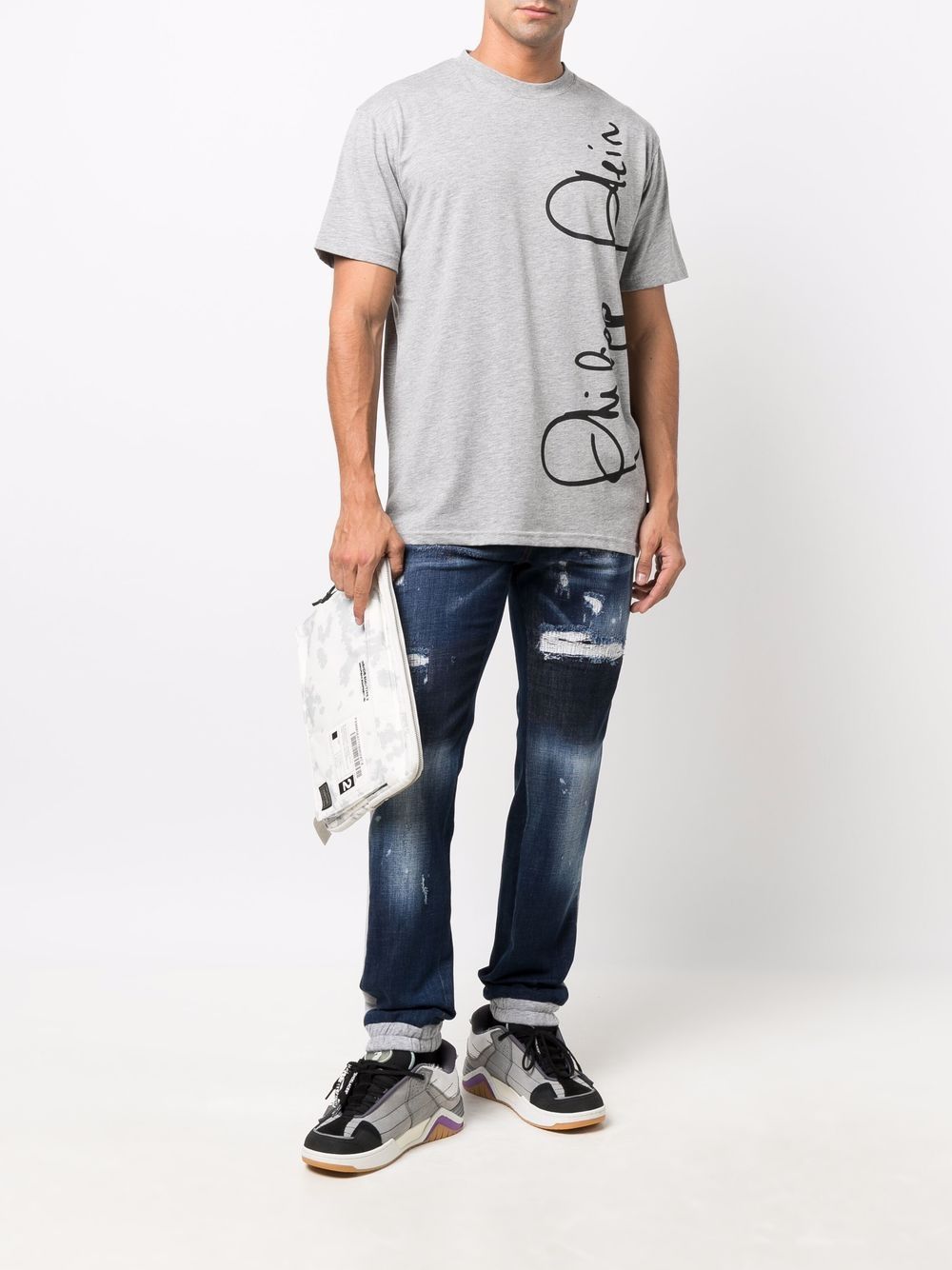 Philipp Plein T-shirt met logoprint - Grijs