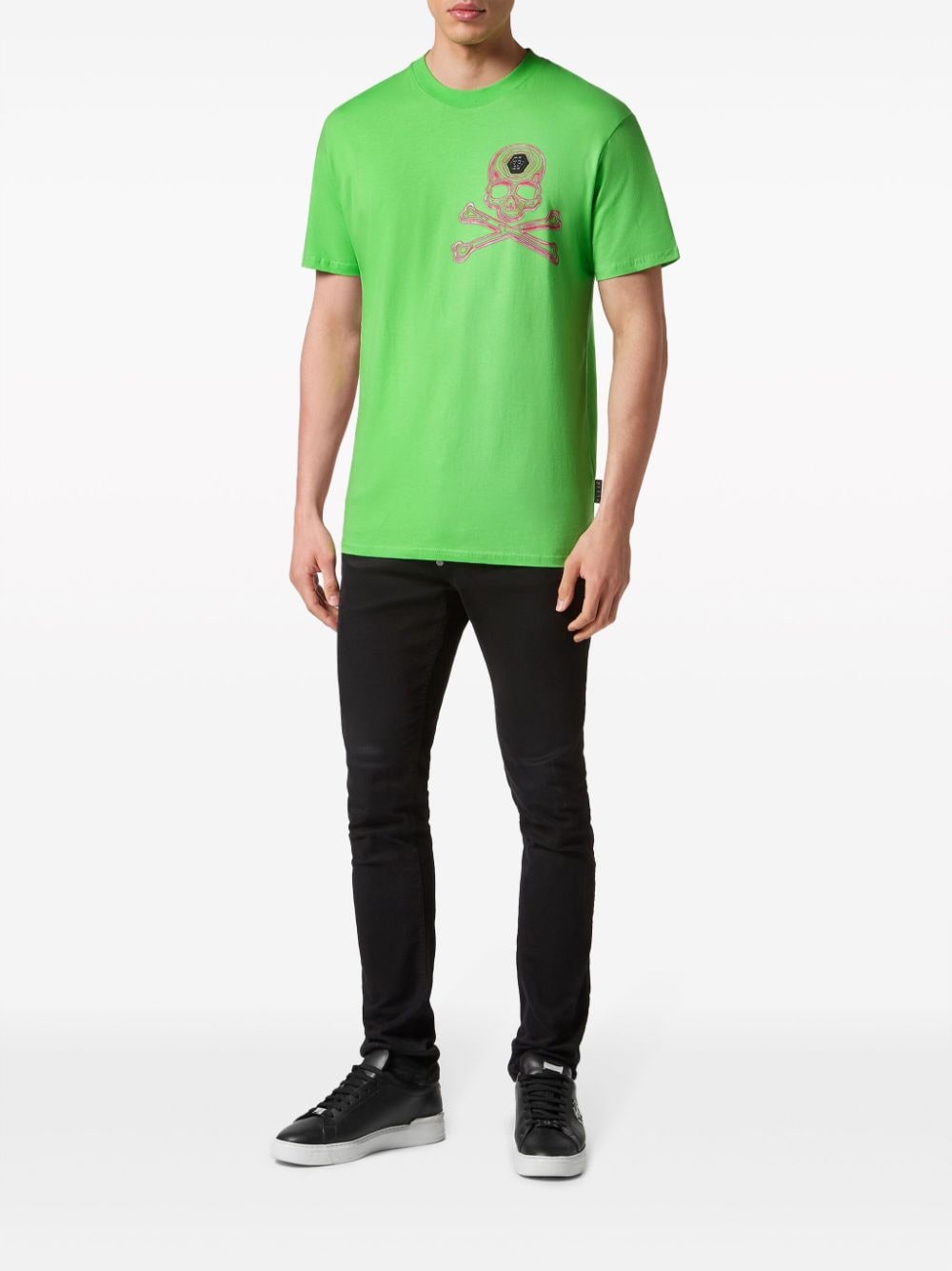 Philipp Plein T-shirt met doodskopprint - Groen