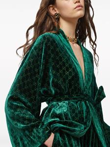 Gucci GG-jacquard velvet shirt - Groen