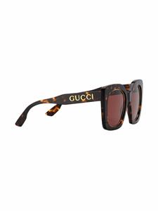 Gucci Eyewear Zonnebril met oversized montuur - Bruin