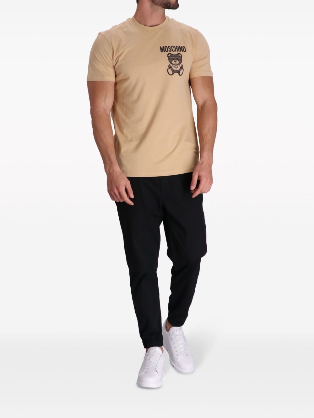 Moschino Teddy Bear-print cotton T-shirt - Beige