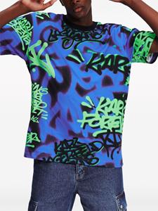 Karl Lagerfeld Jeans T-shirt met graffitiprint - Blauw