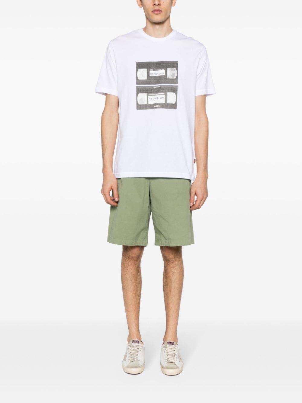 BOSS Katoenen T-shirt met grafische print - Wit