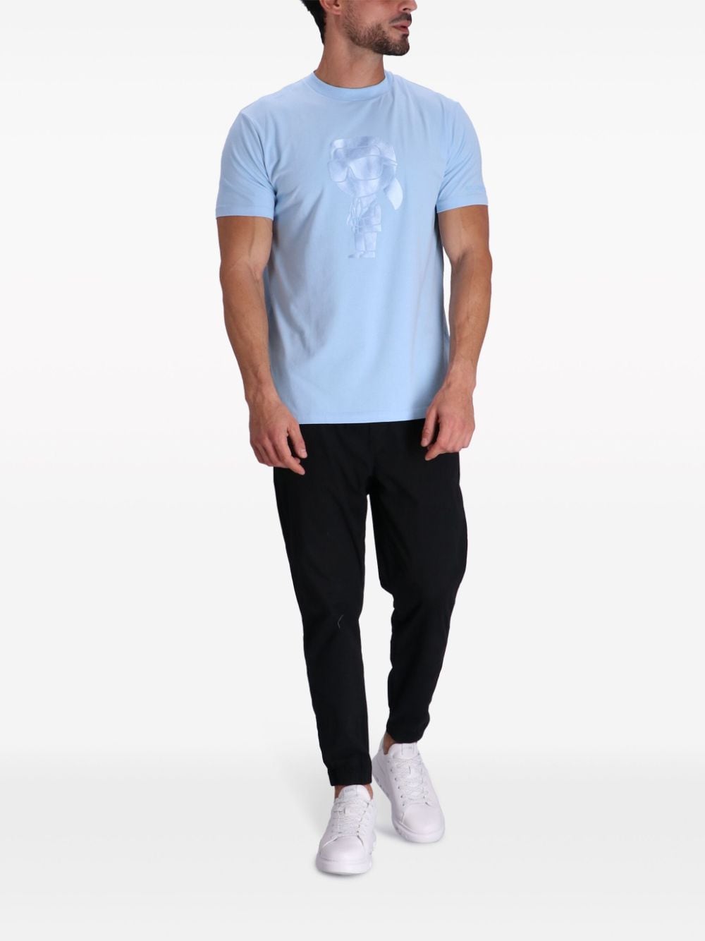 Karl Lagerfeld K/Ikonik-print cotton T-shirt - Blauw
