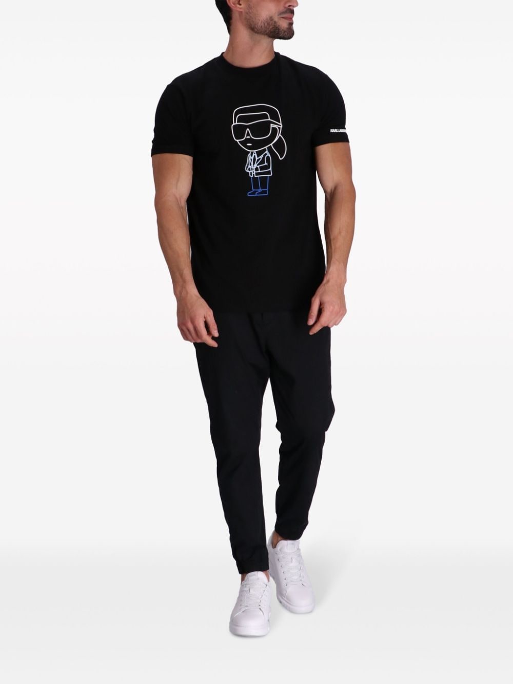 Karl Lagerfeld K/Ikonik-print cotton T-shirt - Zwart
