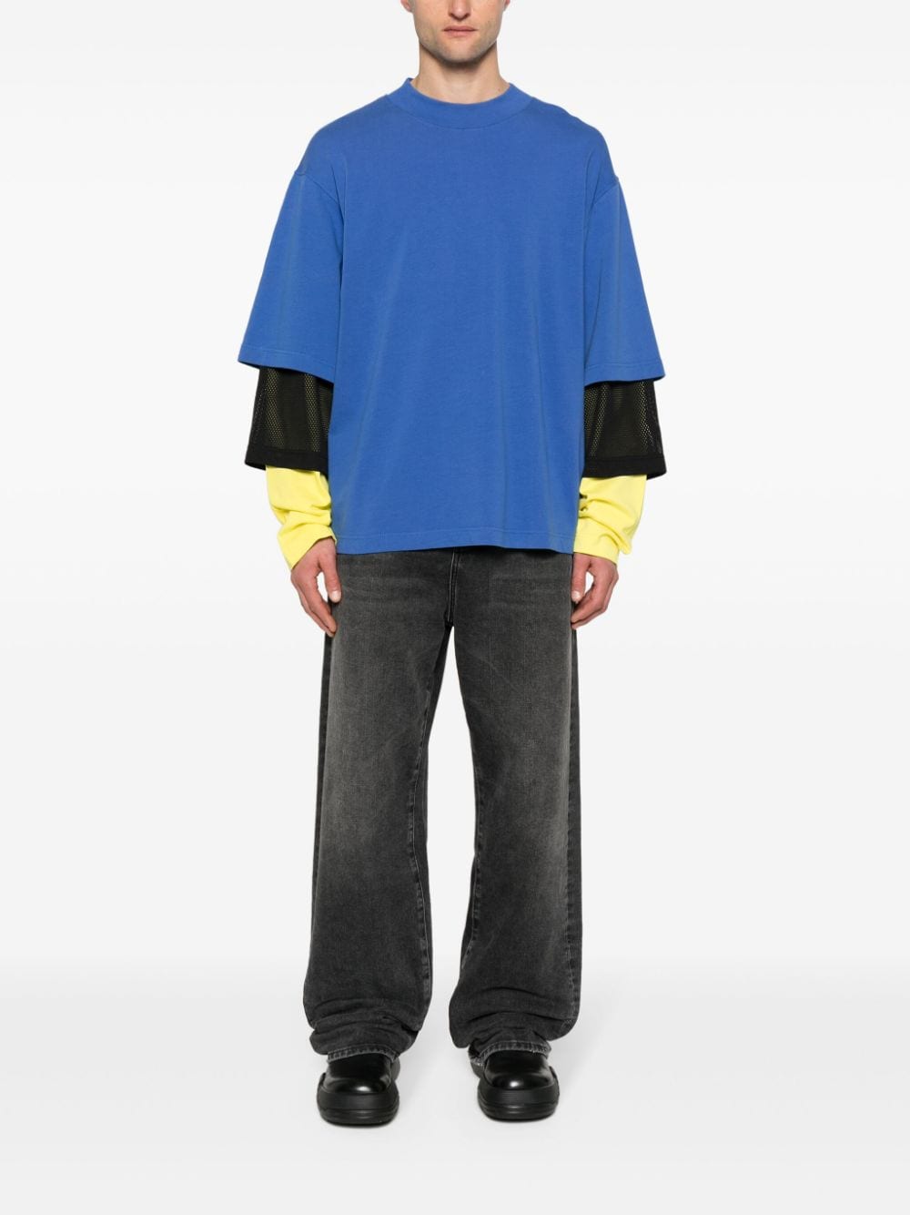 Khrisjoy layered-design cotton T-shirt - Blauw