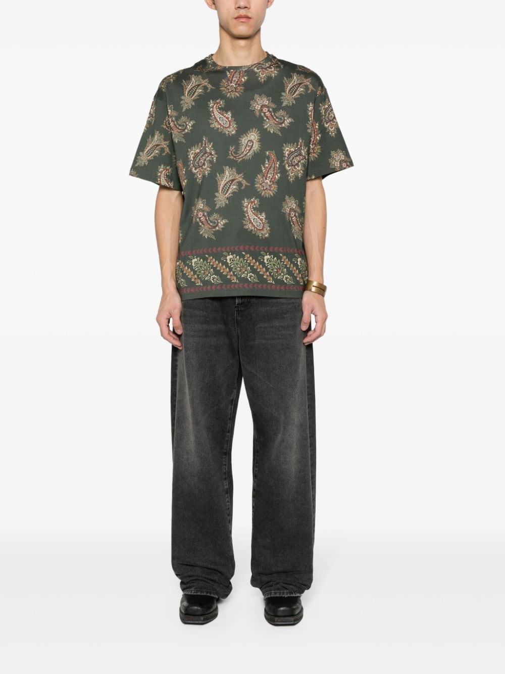 ETRO paisley-print cotton T-shirt - Groen