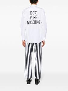 Moschino slogan-print cotton shirt - Wit