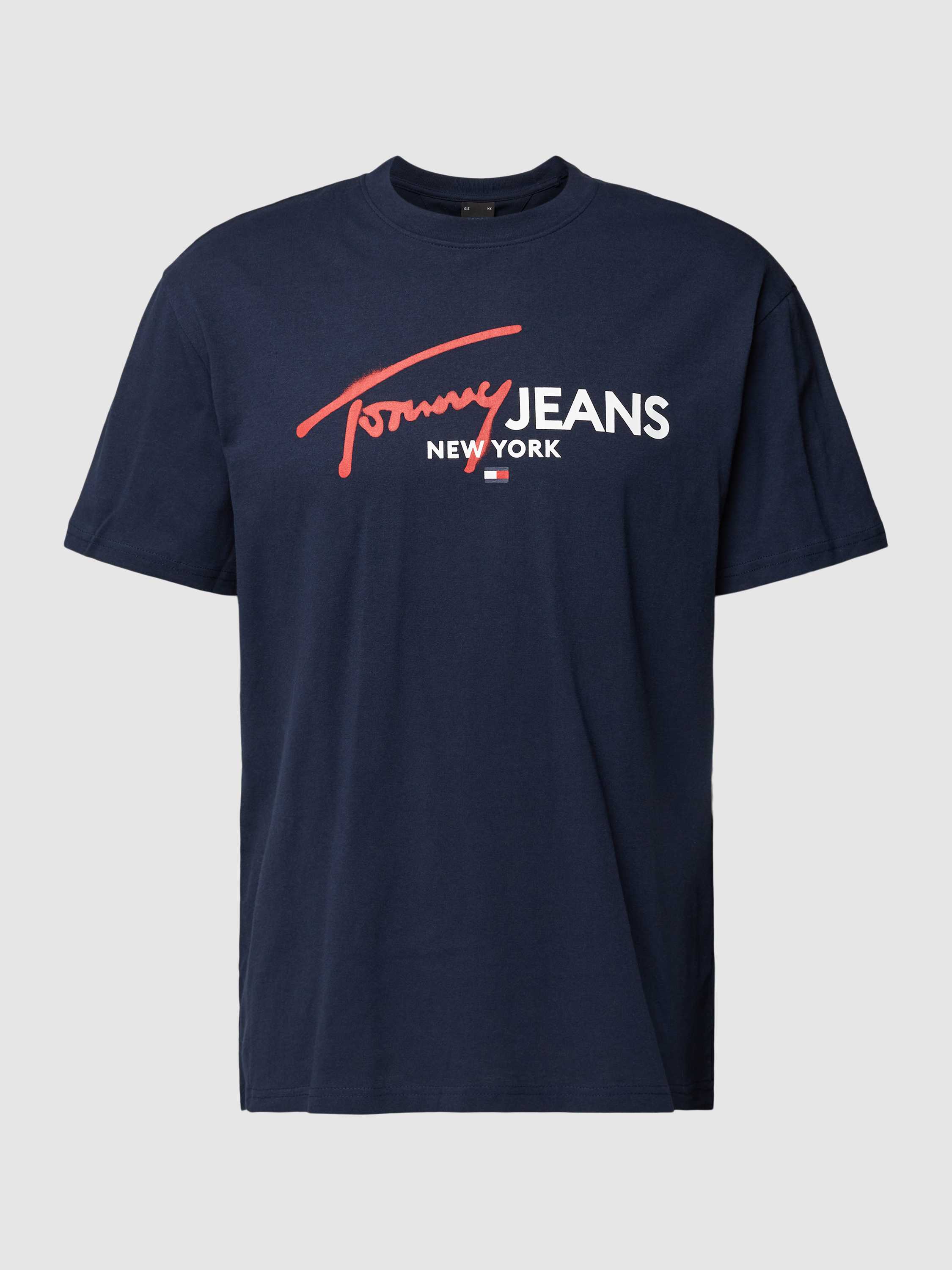 Tommy Jeans T-shirt met labelprint, model 'SPRAY POP COLOR'