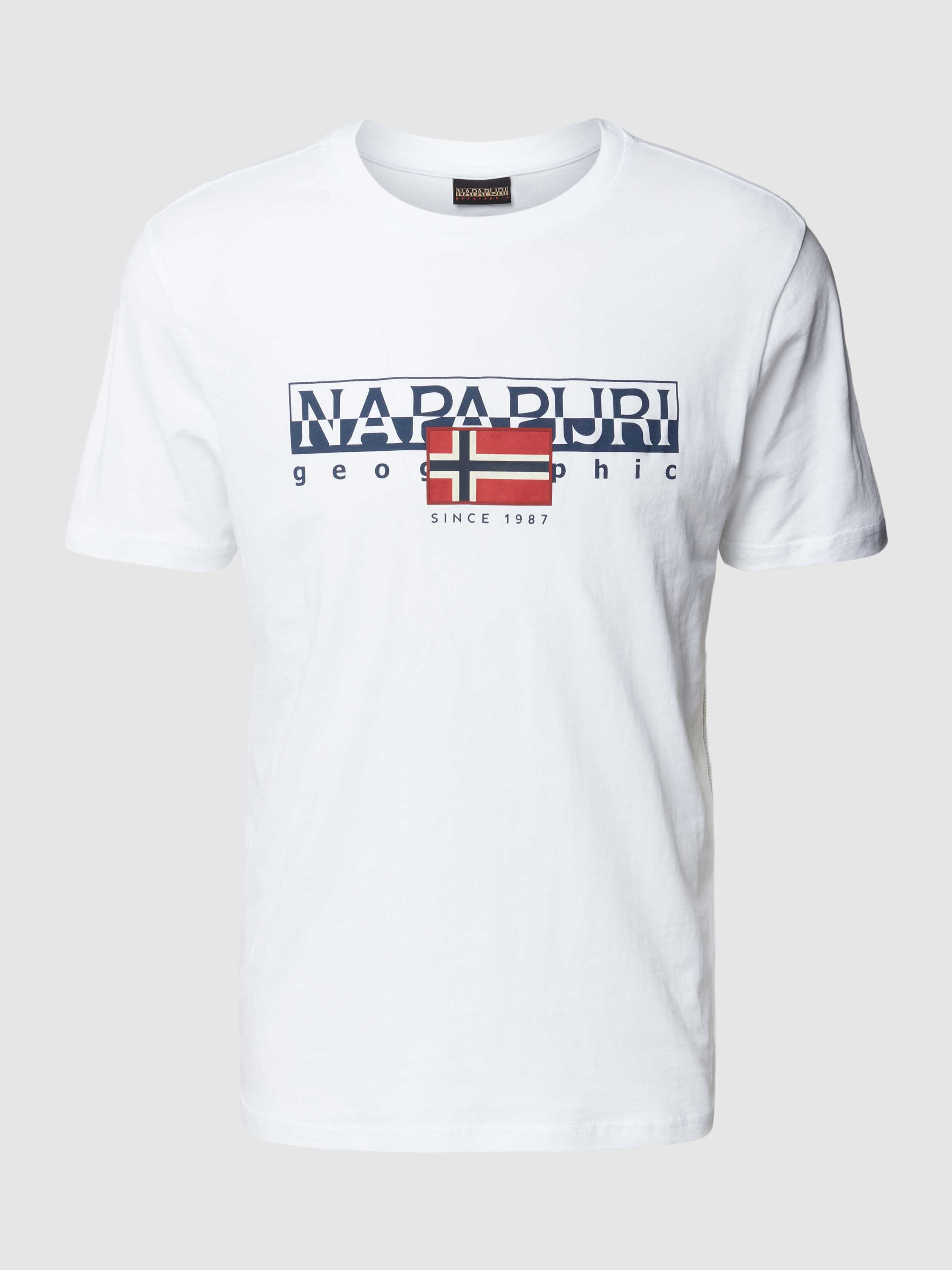 Napapijri T-shirt met labelprint, model 'AYLMER'
