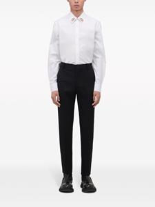 Alexander McQueen embroidered-collar cotton shirt - Wit