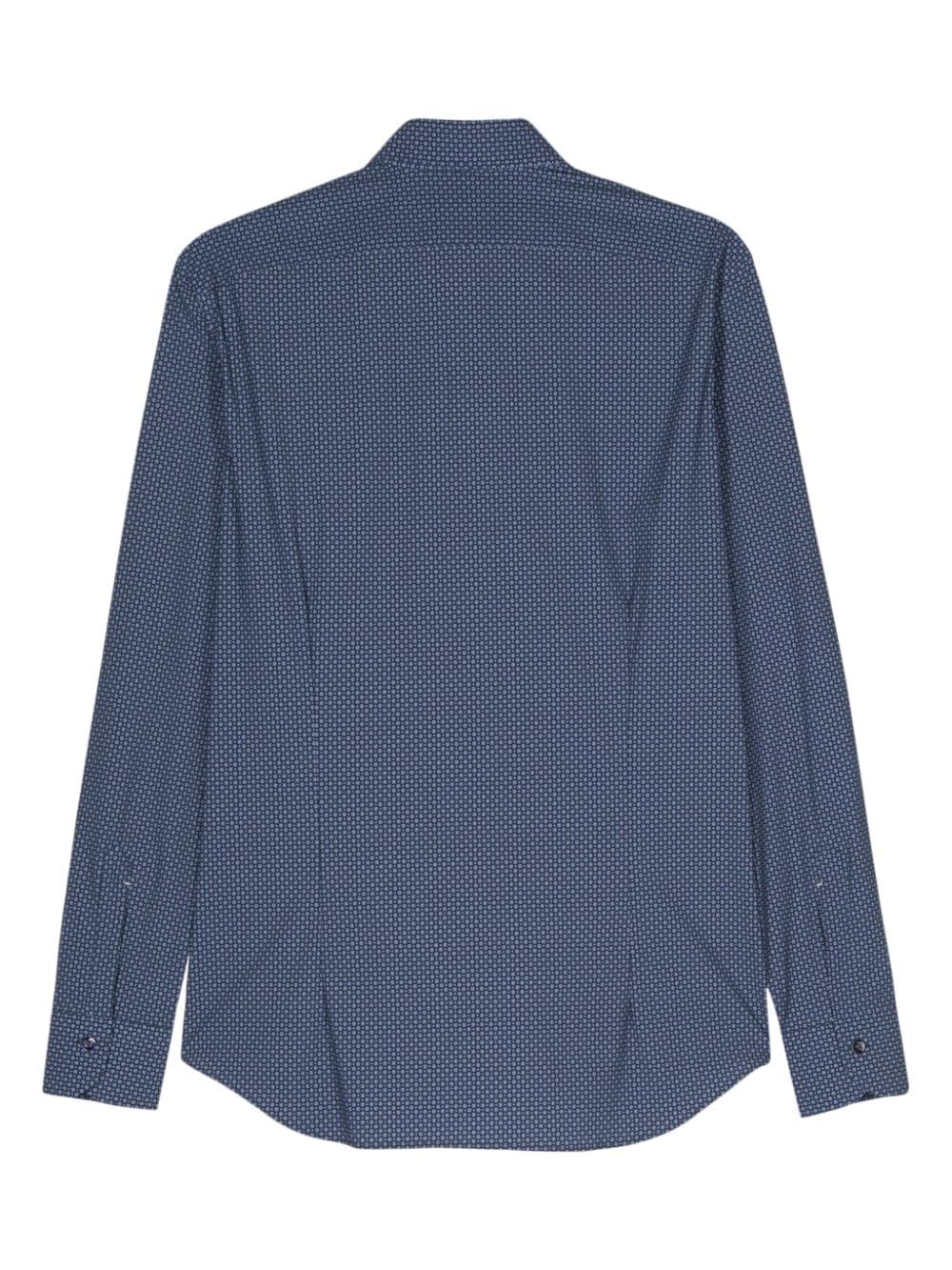 Mazzarelli geometric-print shirt - Blauw