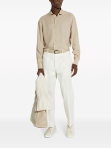 Zegna long-sleeve silk shirt - Beige