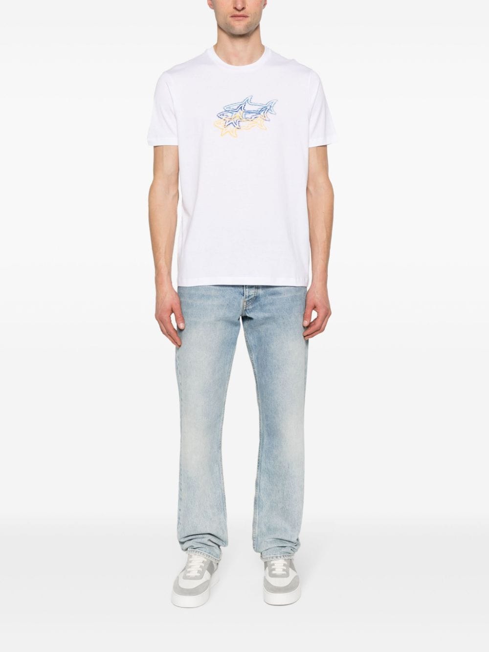 Paul & Shark T-shirt met logoprint - Wit